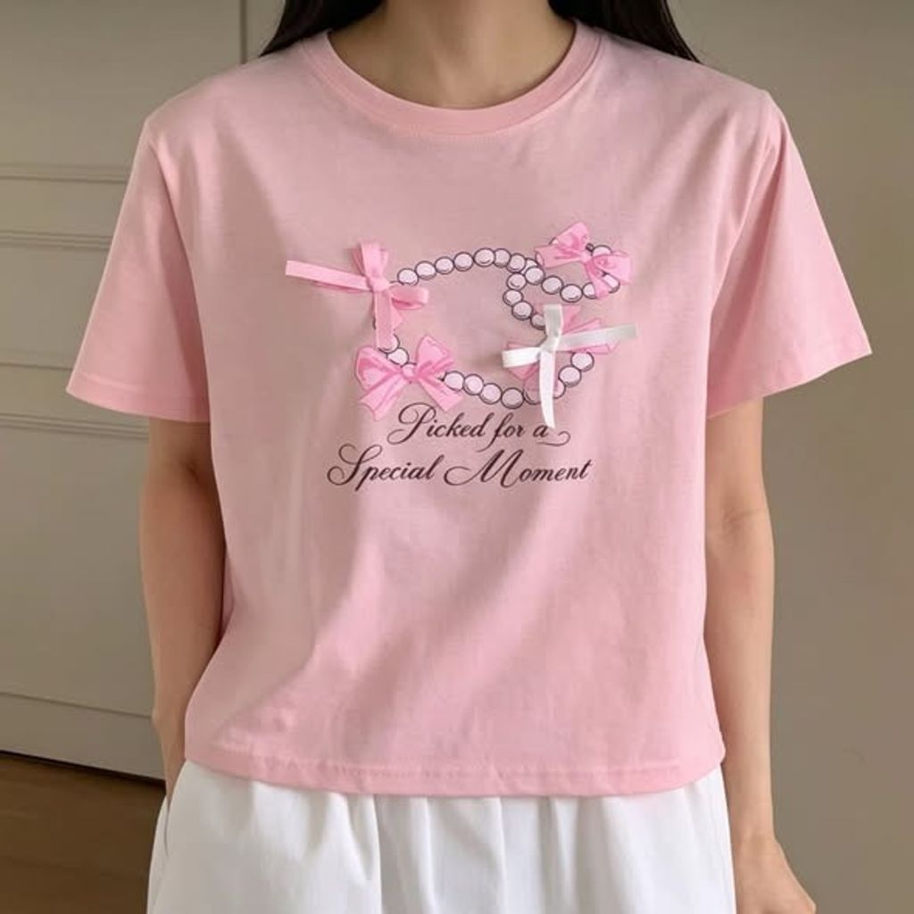 正韓珍珠蝴蝶結甜美上衣 $890