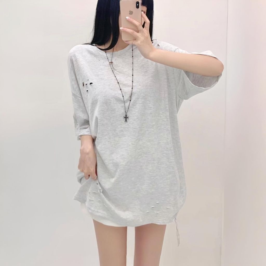 正韓刷破感寬鬆短袖T上衣｜$695 (1)