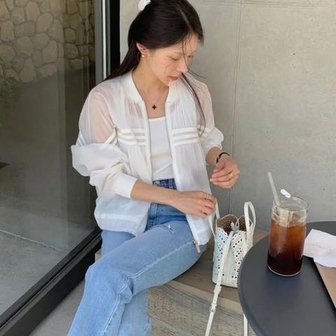 正韓透膚拼接外套-118 (1)