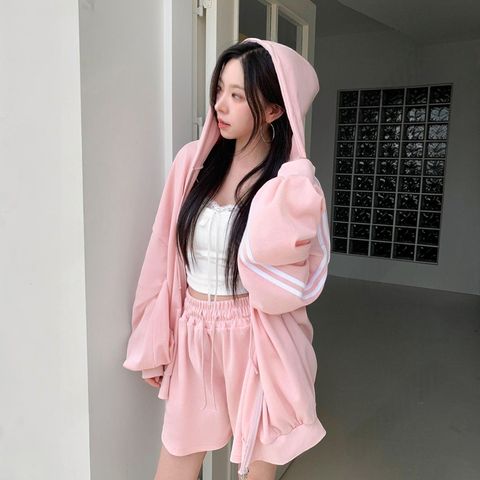 正韓連帽外套短褲兩件式套裝-148 (3)