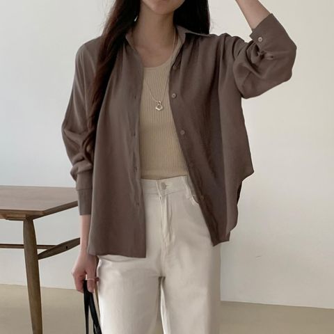 莫代爾寬鬆長袖襯衫-138 (1)