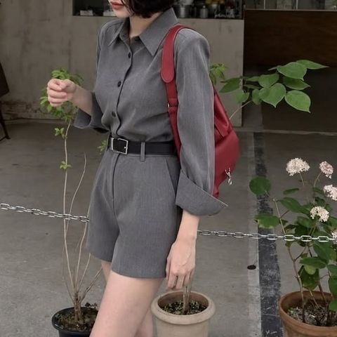 俐落襯衫上衣&短褲 套裝 $980