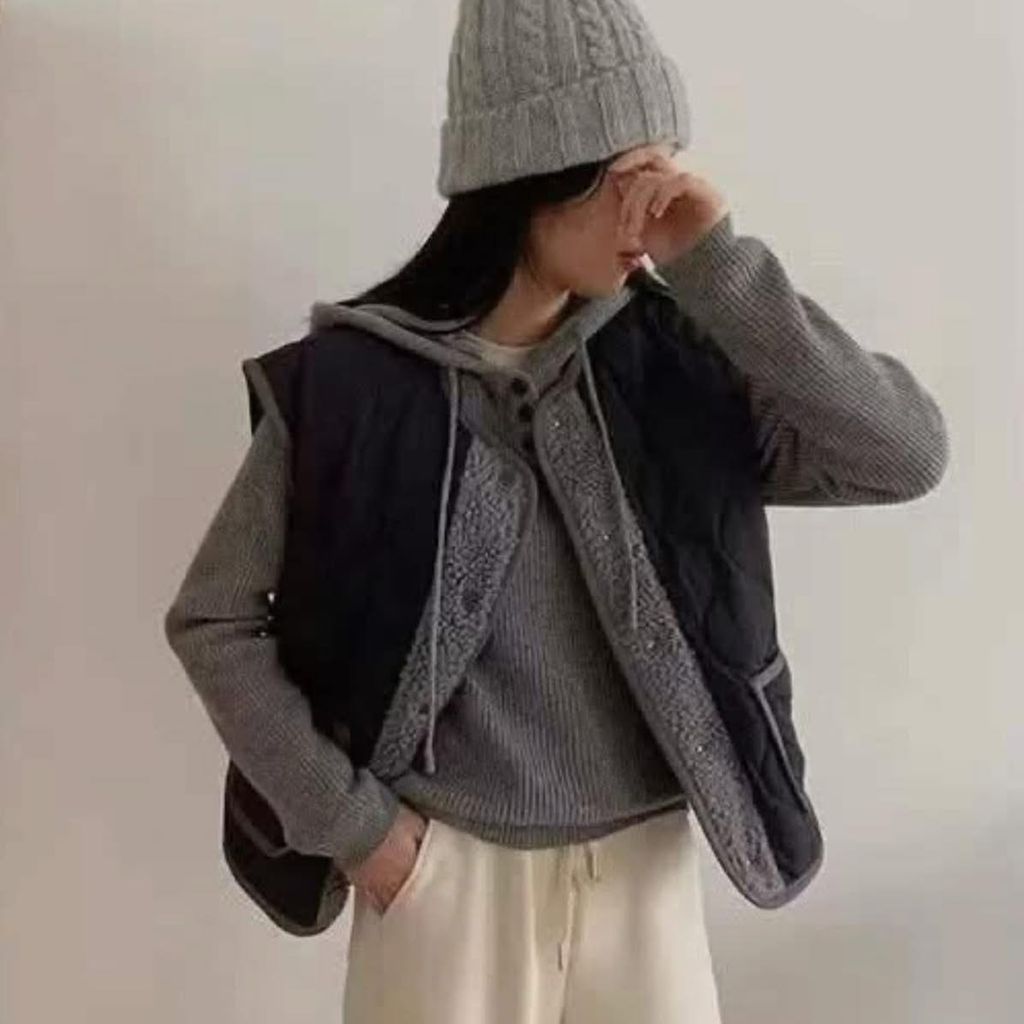 羊羔毛拼接鋪棉背心980 (6)
