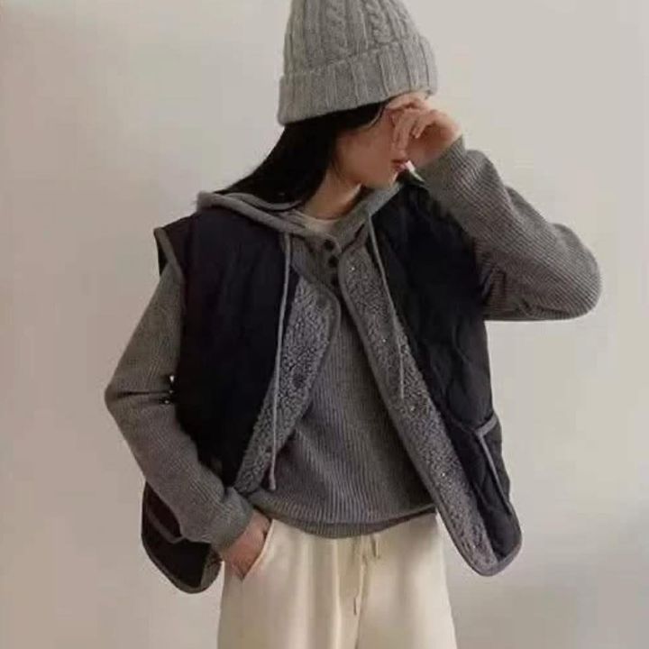 羊羔毛拼接鋪棉背心980 (6)