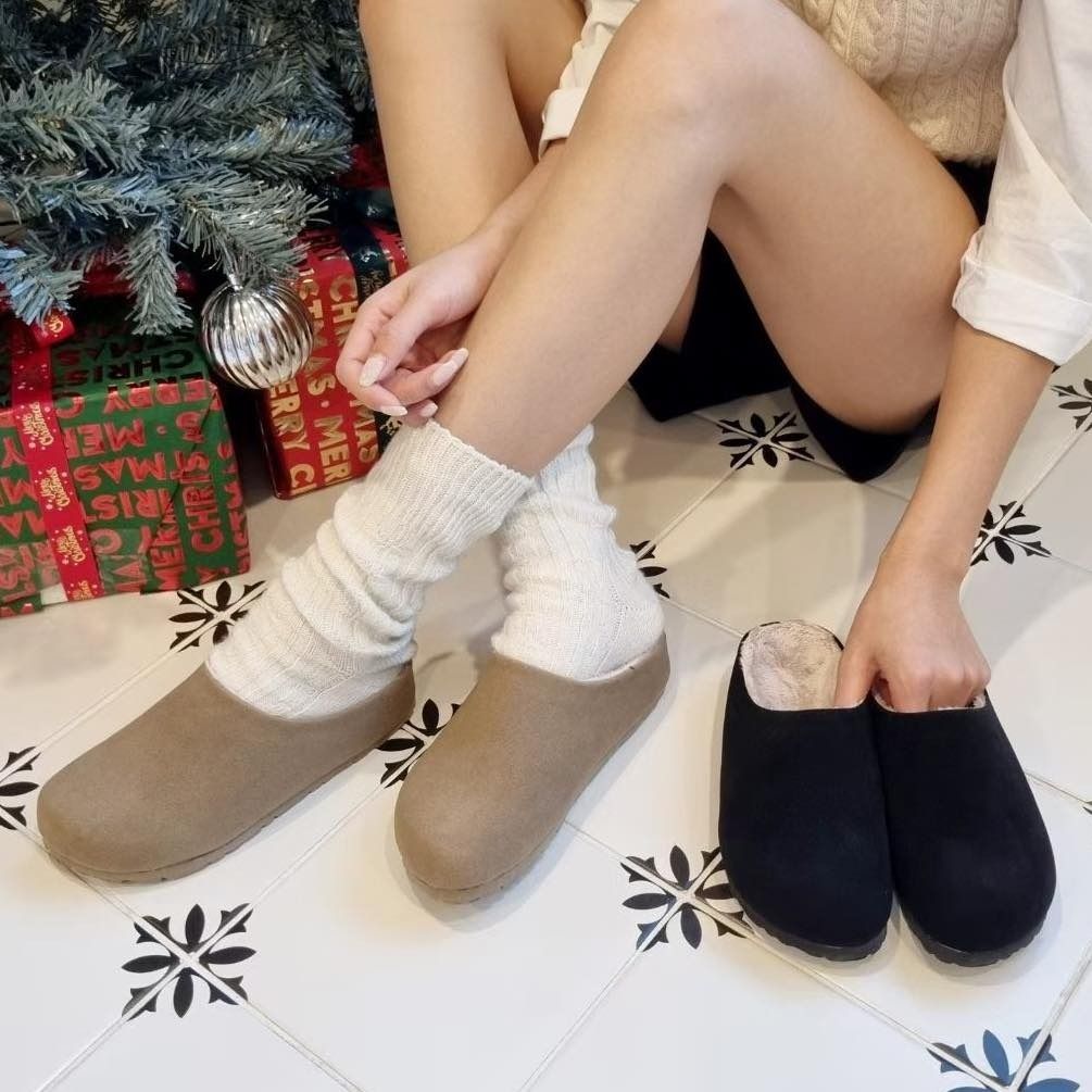 麂皮毛毛內裡休閒穆勒拖鞋-128 (6)