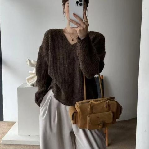 imageye___-_ V領麻花毛衣上衣 $980 (1)