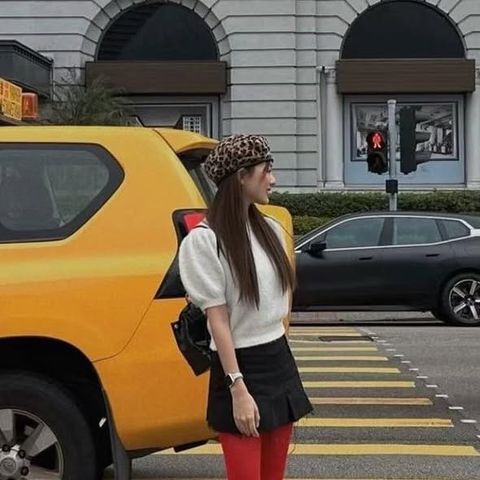 正韓個性豹紋貝雷帽｜$590 (1)