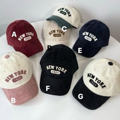 正韓美式風格配色英字絨布棒球帽｜$695 (1)