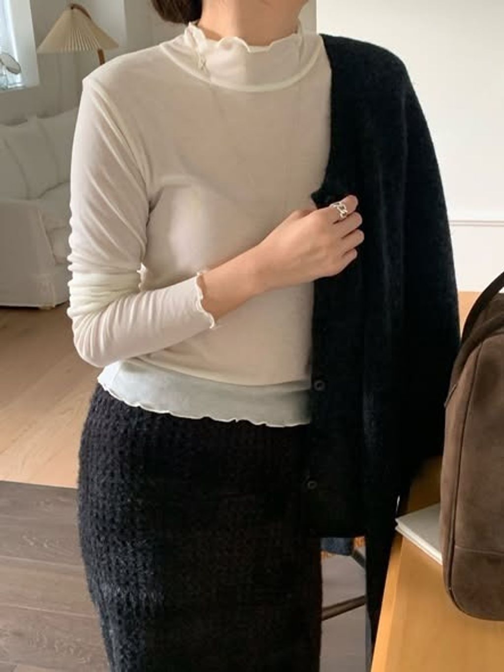 正韓木耳滾邊立領上衣 _ 超值價$980 (1)