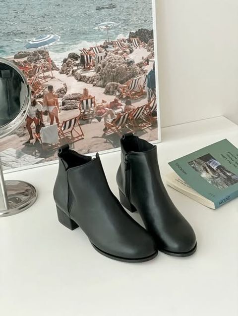 正韓百搭好穿粗跟踝靴-158 (1)