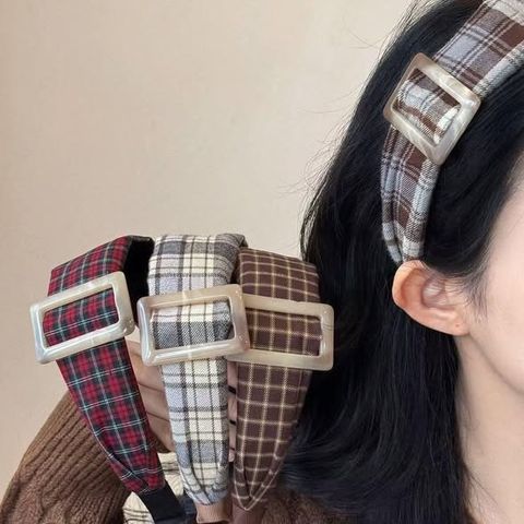 正韓格紋方型髮箍 $250 (1)