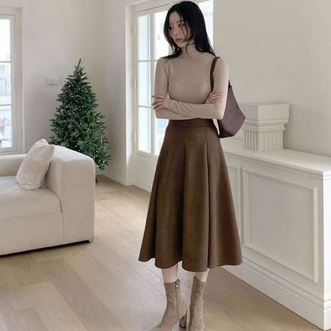 正韓百褶魚尾長裙 $1180 (1)