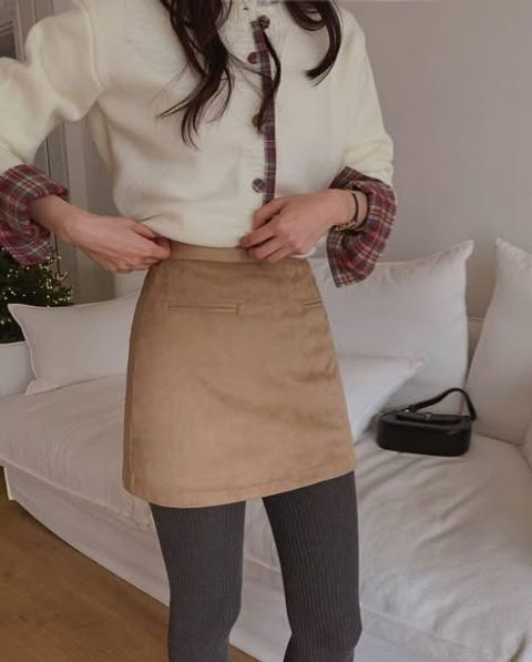 正韓修身質感內短褲短裙｜$980 (1)