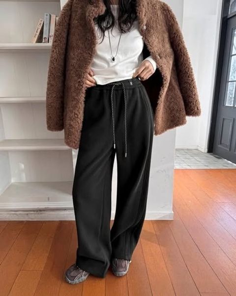 正韓抽繩休閒挺版寬棉褲 $980 (1)