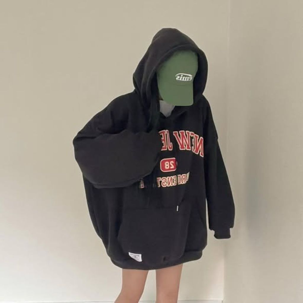 正韓質感配色英字連帽大學T上衣｜$980 (1)