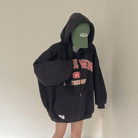 正韓質感配色英字連帽大學T上衣｜$980 (1)