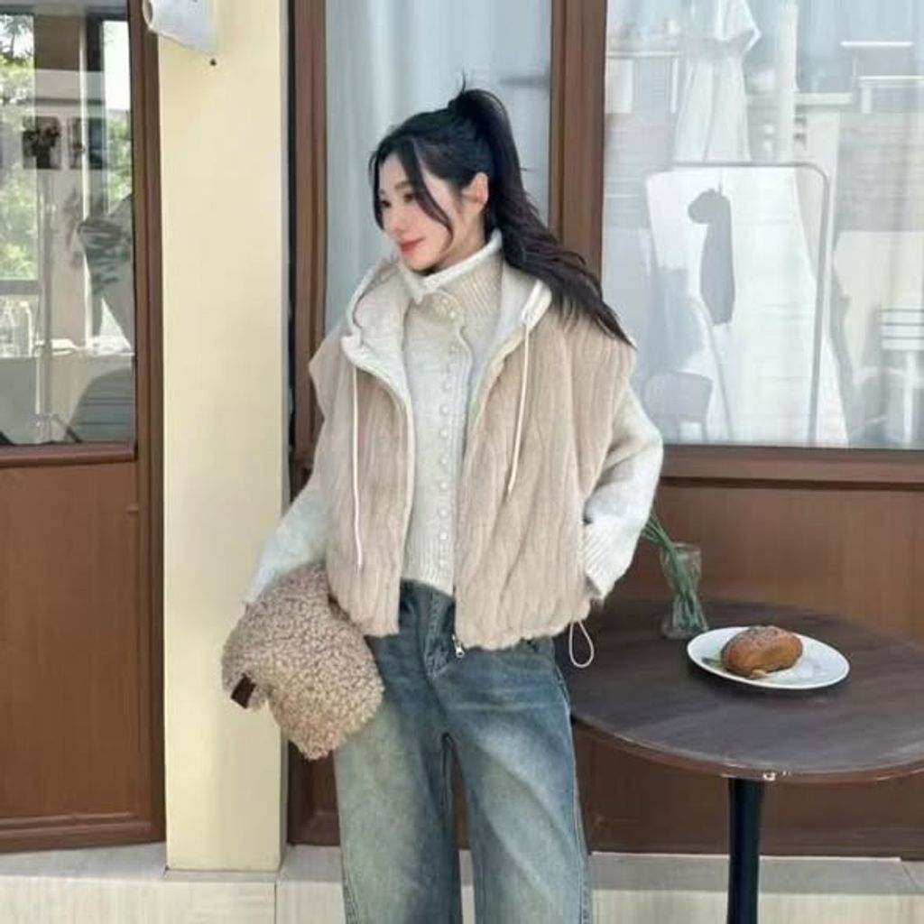 正韓下擺抽繩兩穿背心 $1180 (1)