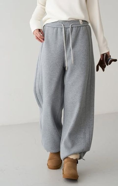 正韓抽繩休閒挺版寬棉褲 $980 (2)