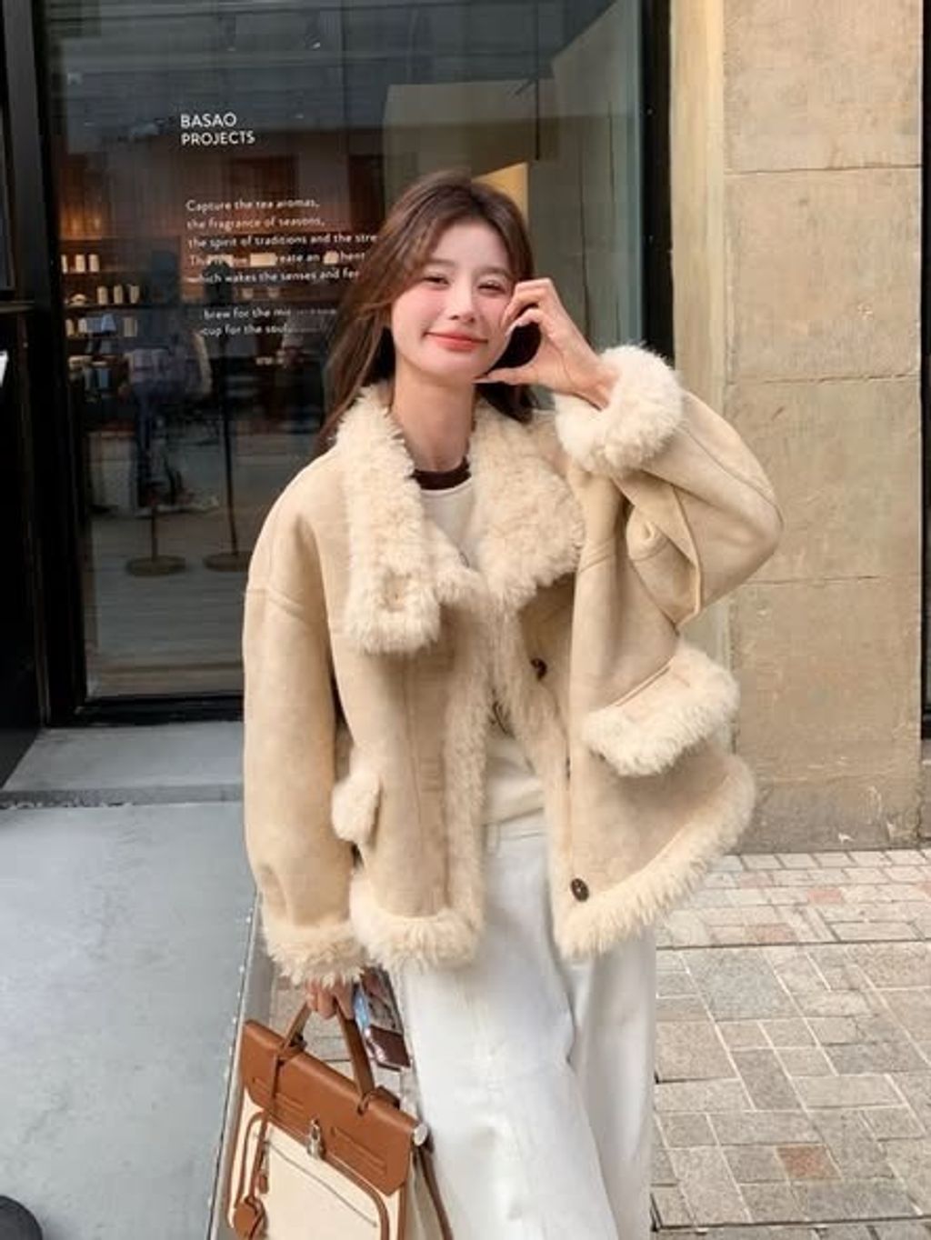 暖呼呼毛毛滾邊立領外套-218 (1)