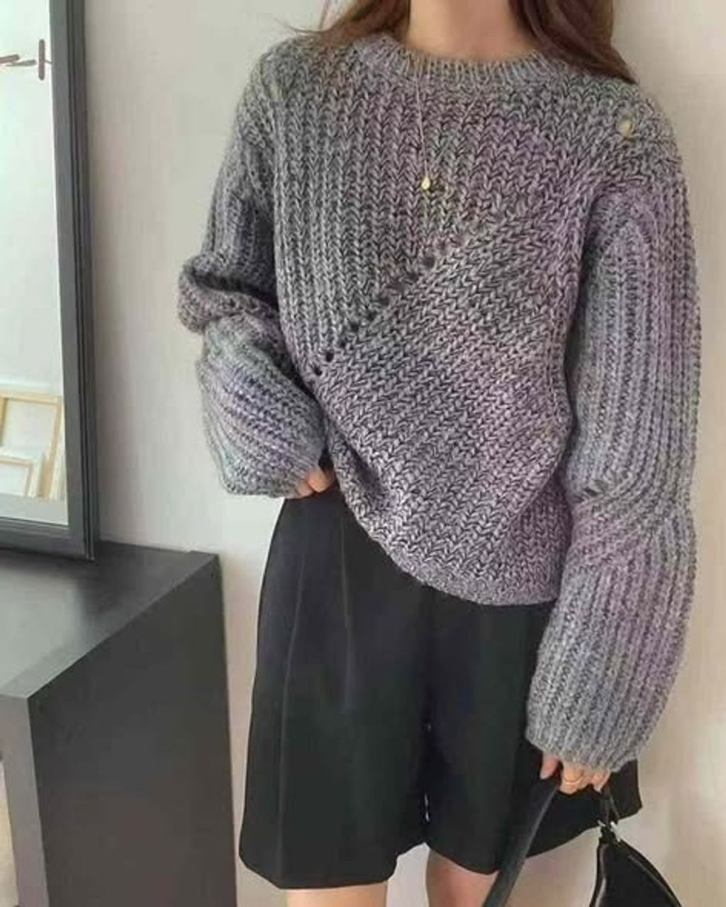 正韓洞洞粗針織上衣 $695 (1)