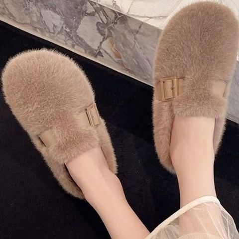 正韓超舒服好穿貂毛毛絨拖鞋 _ $980 (1)