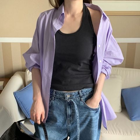 正韓 U 領繞頸露肩背心上衣 _ $690 (1)