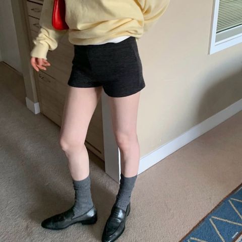 正韓好搭配顯瘦羅紋針織內搭褲／短褲$795 (1)