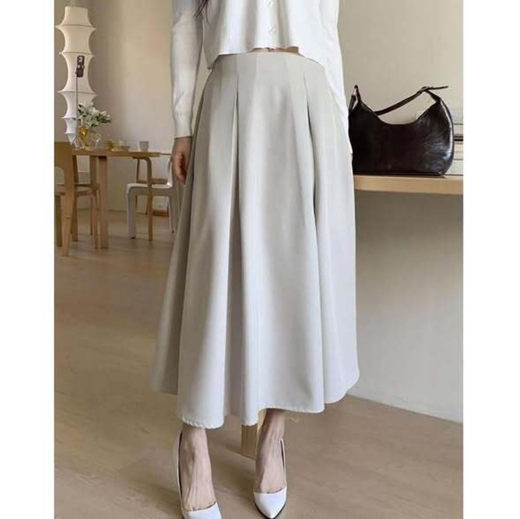 正韓A字百褶長裙 $980