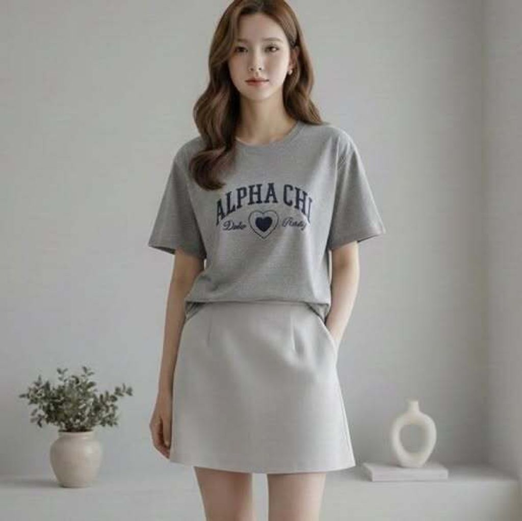 正韓雙愛心字母短袖上衣 $980 (4)