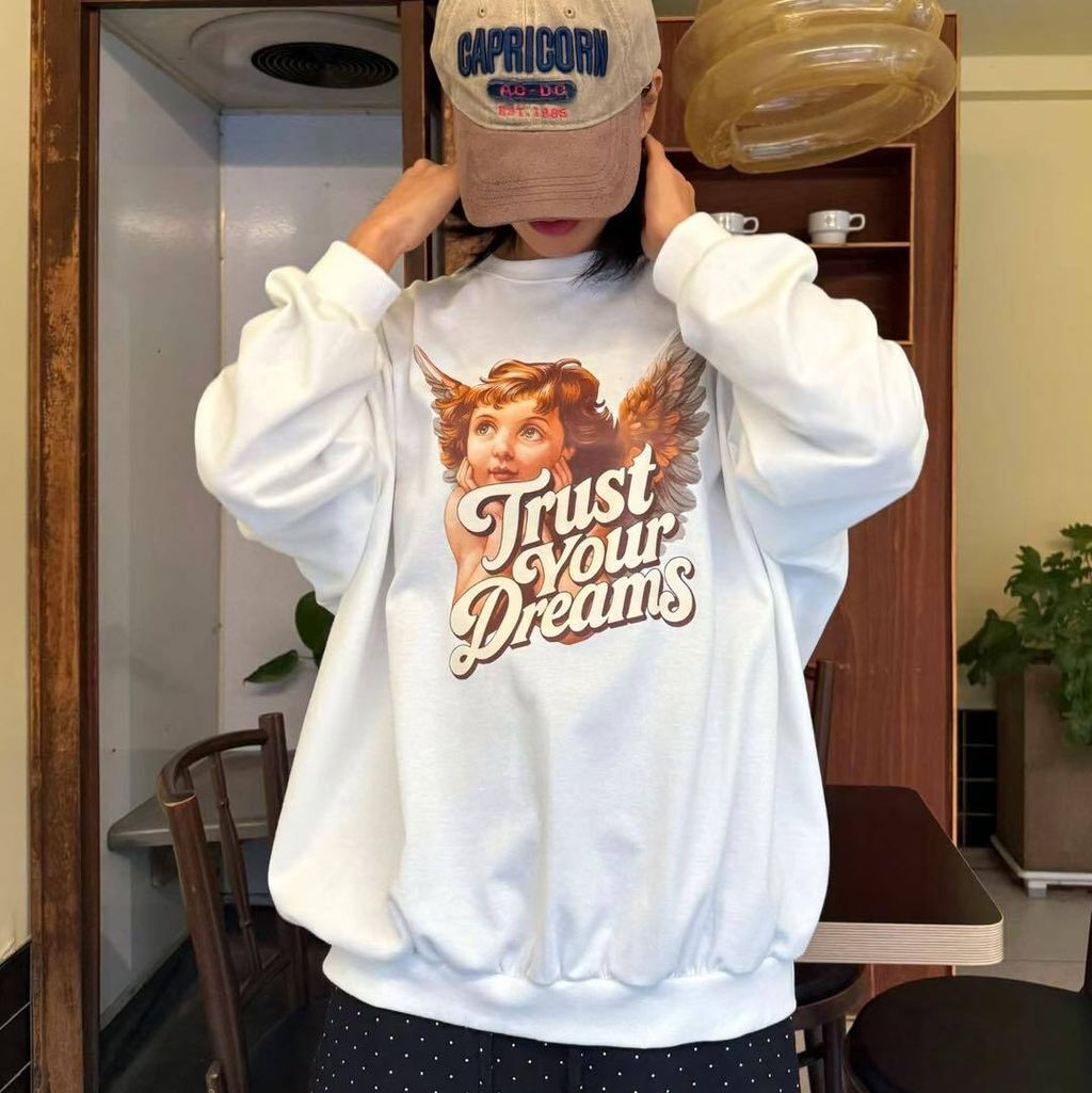 正韓甜美小天使👼長版大學T上衣$795 (1)