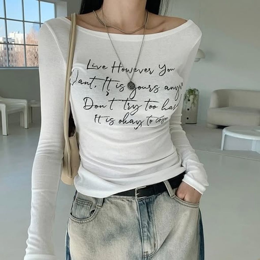 正韓彈性韓風上英字衣 $495 (1)