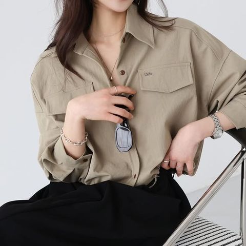 正韓下抽繩單排扣帥氣上衣 $890 (4)