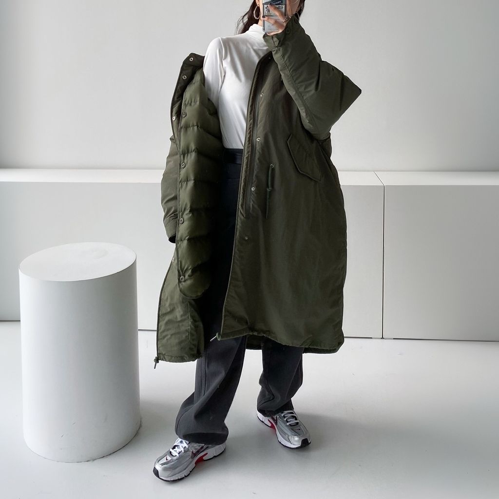 正韓個性長版羽絨軍裝夾克-318 (3)