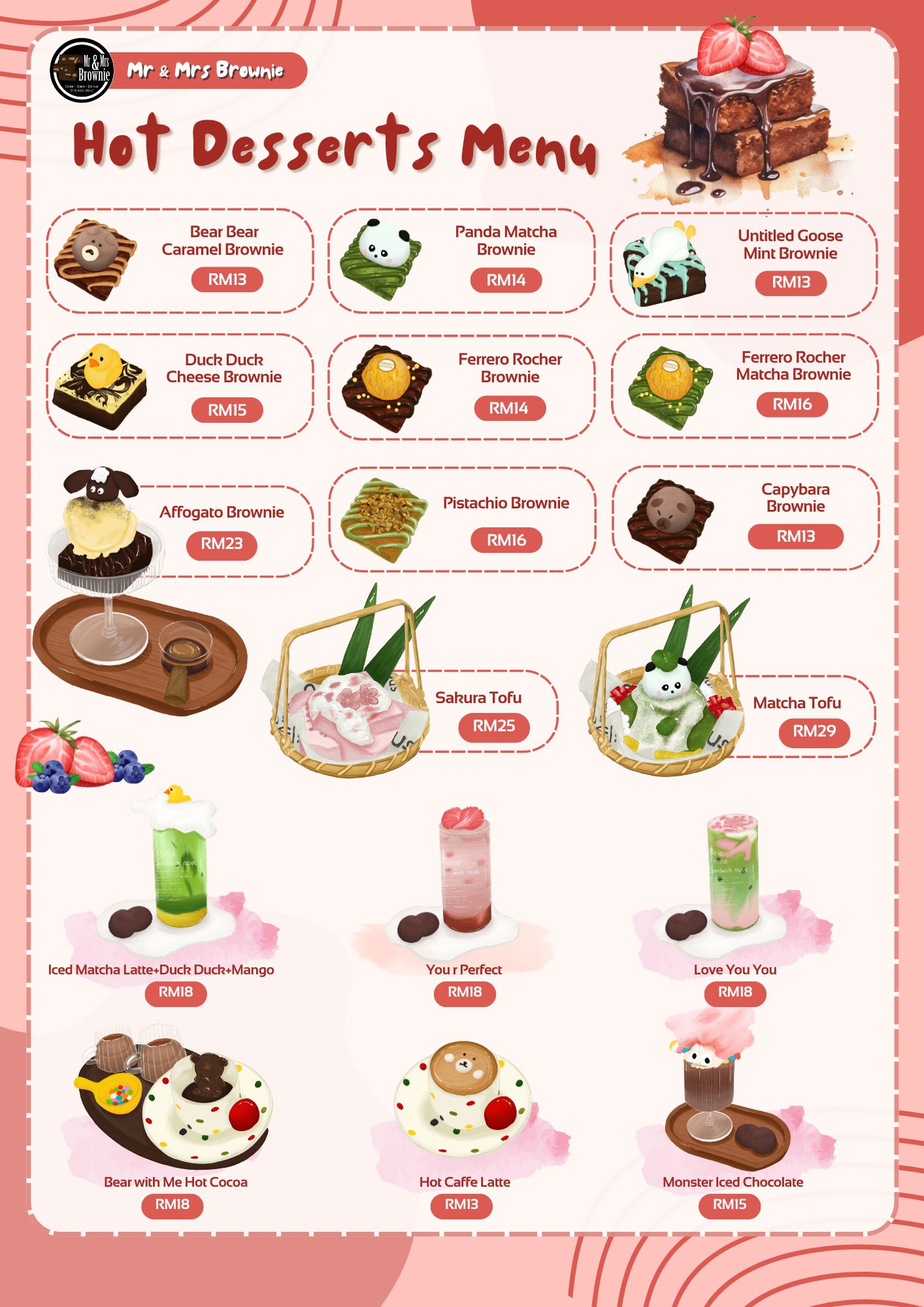 Pink Cute Illustration Bakery And Pastry Menu