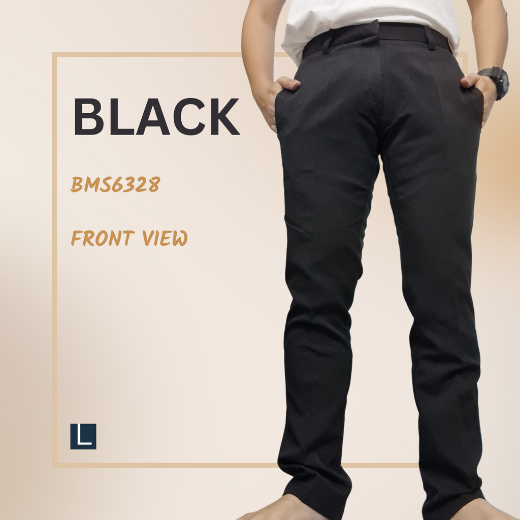 SLIM Long Slack Pants for Men (6328) - BLACK