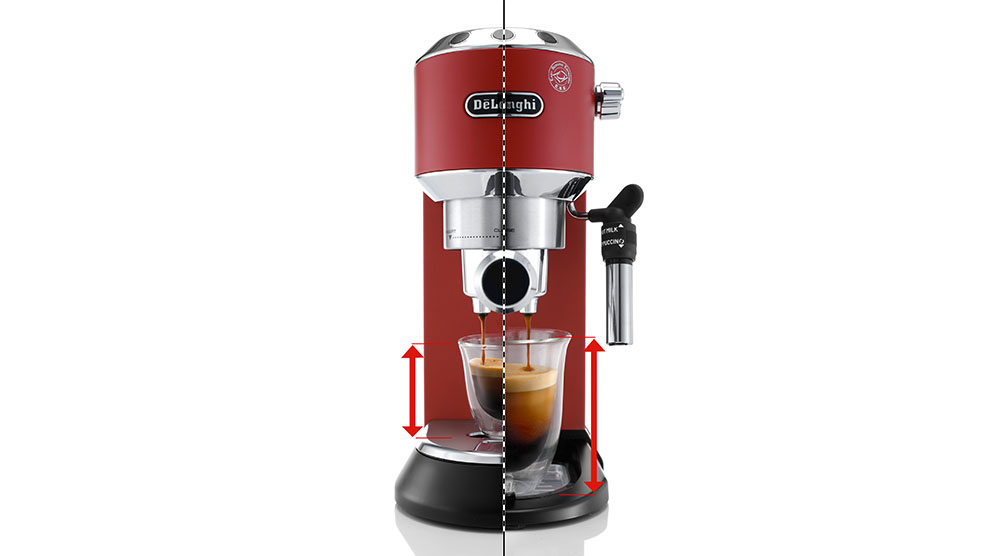 Delonghi dedica style red pump coffee machine features 6