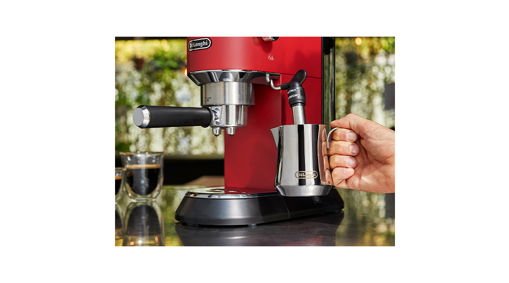 Delonghi dedica style red pump coffee machine features 3