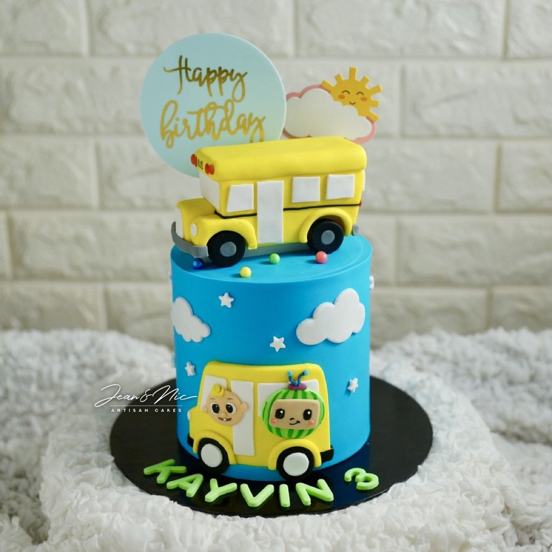 Wheels On The Bus Theme Cake - CakeCentral.com