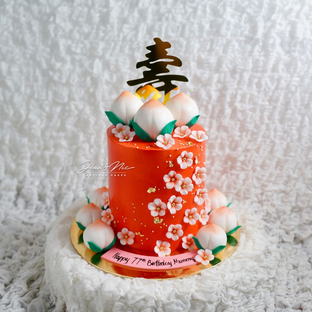 Longevity Peach Theme Cake 祝寿蛋糕 Jean & Nic Artisan Cakes (MA0320677M)