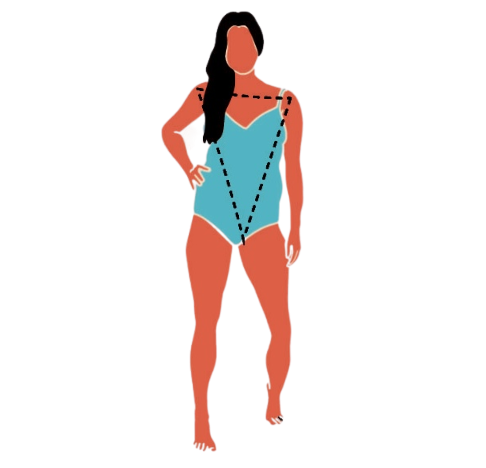 Inverted triangle body type