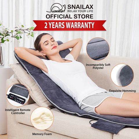 Snailax Memory Foam Vibration Seat Massager Cushion, Back Massager Chair  Pad with Heat, Gifts