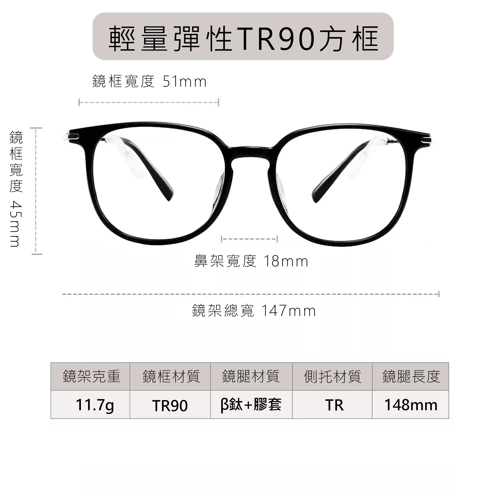 TR90方框尺寸表
