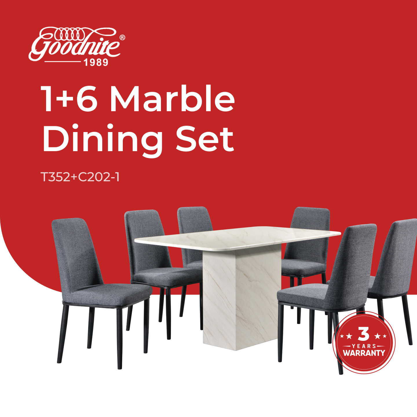 Marble Dining Set - T352+C202-1.jpg