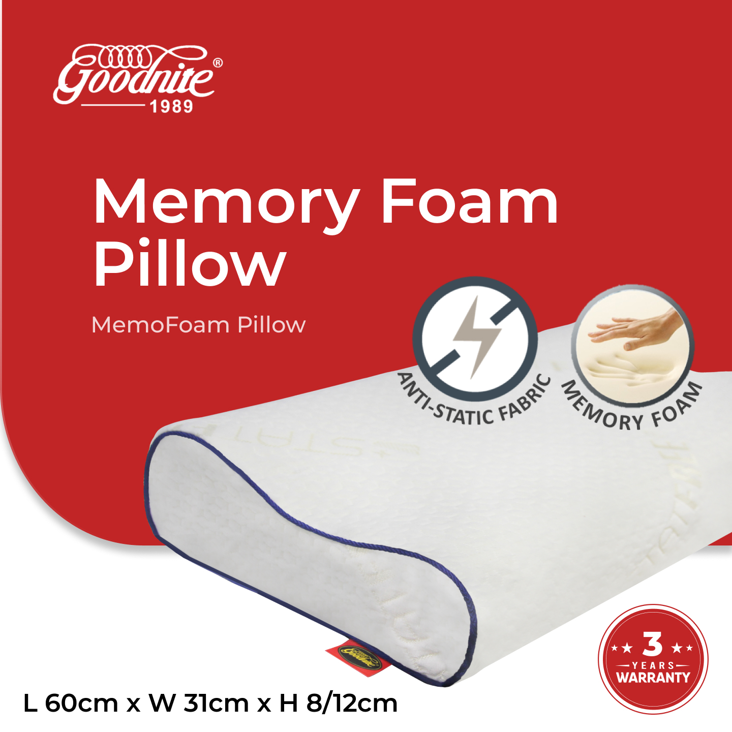 Free memory foam clearance pillow