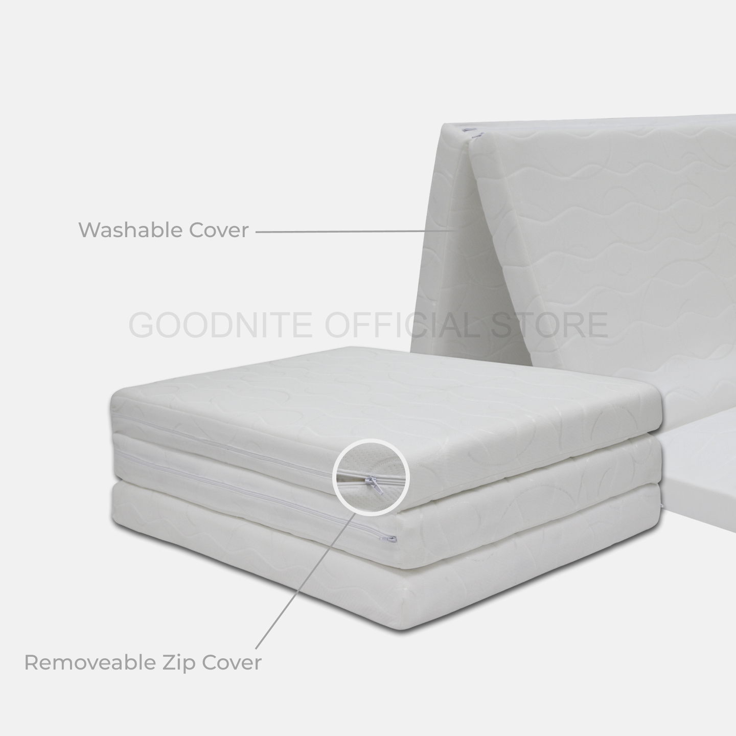 Goodnite Sealand Foldable Mattress (4 Inch), Removable Zip Cover ...