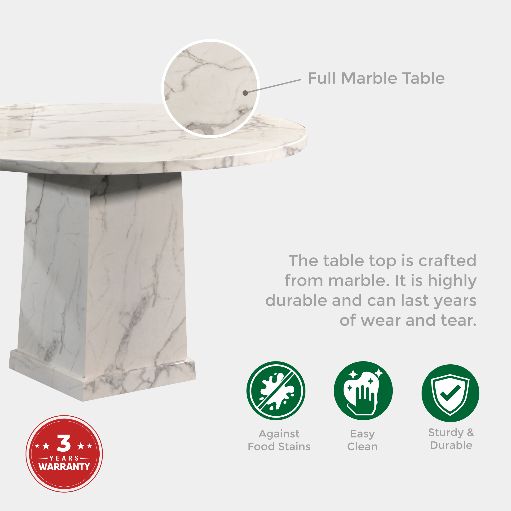 Marble Dining Set - T333+C607  -02