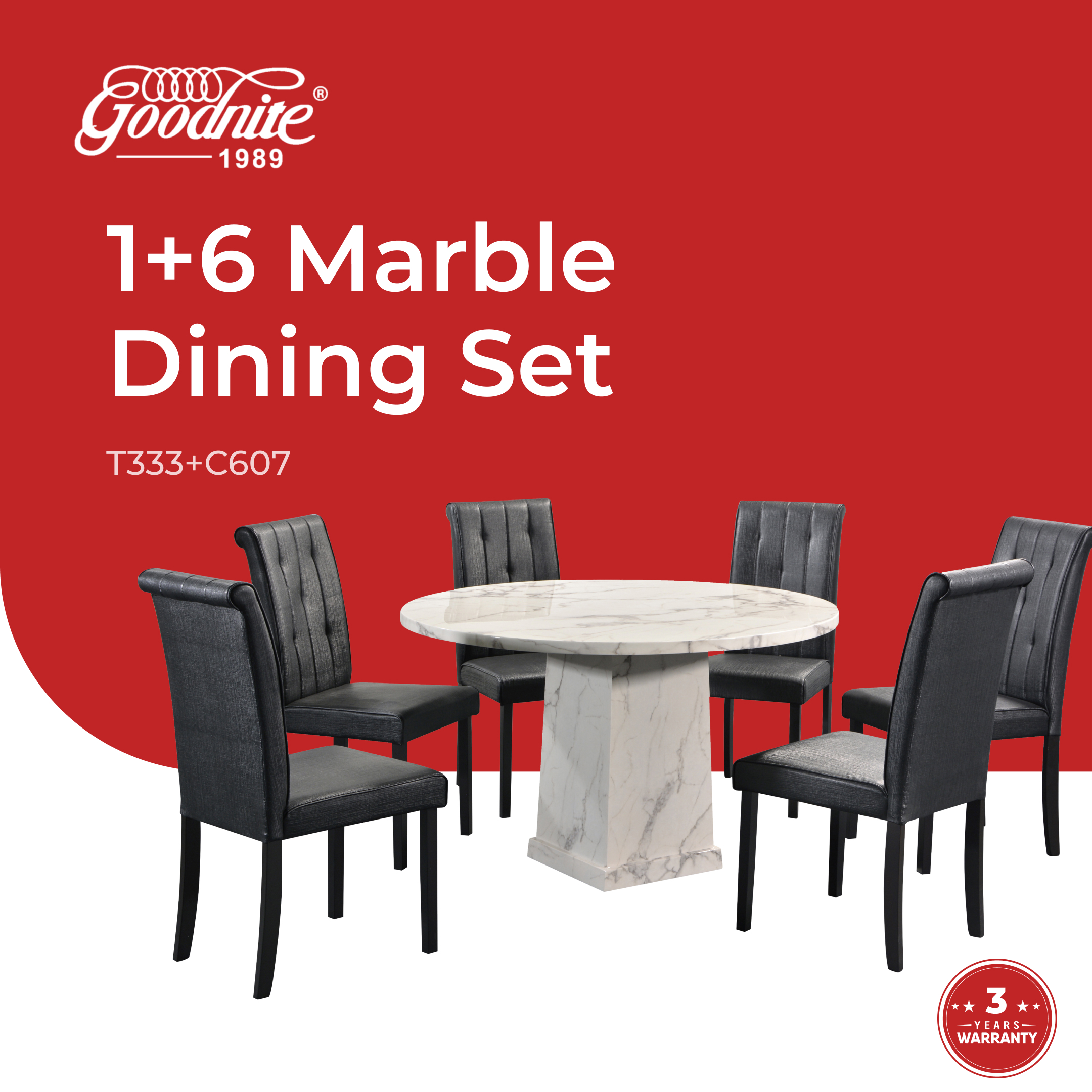 Marble Dining Set - T333+C607