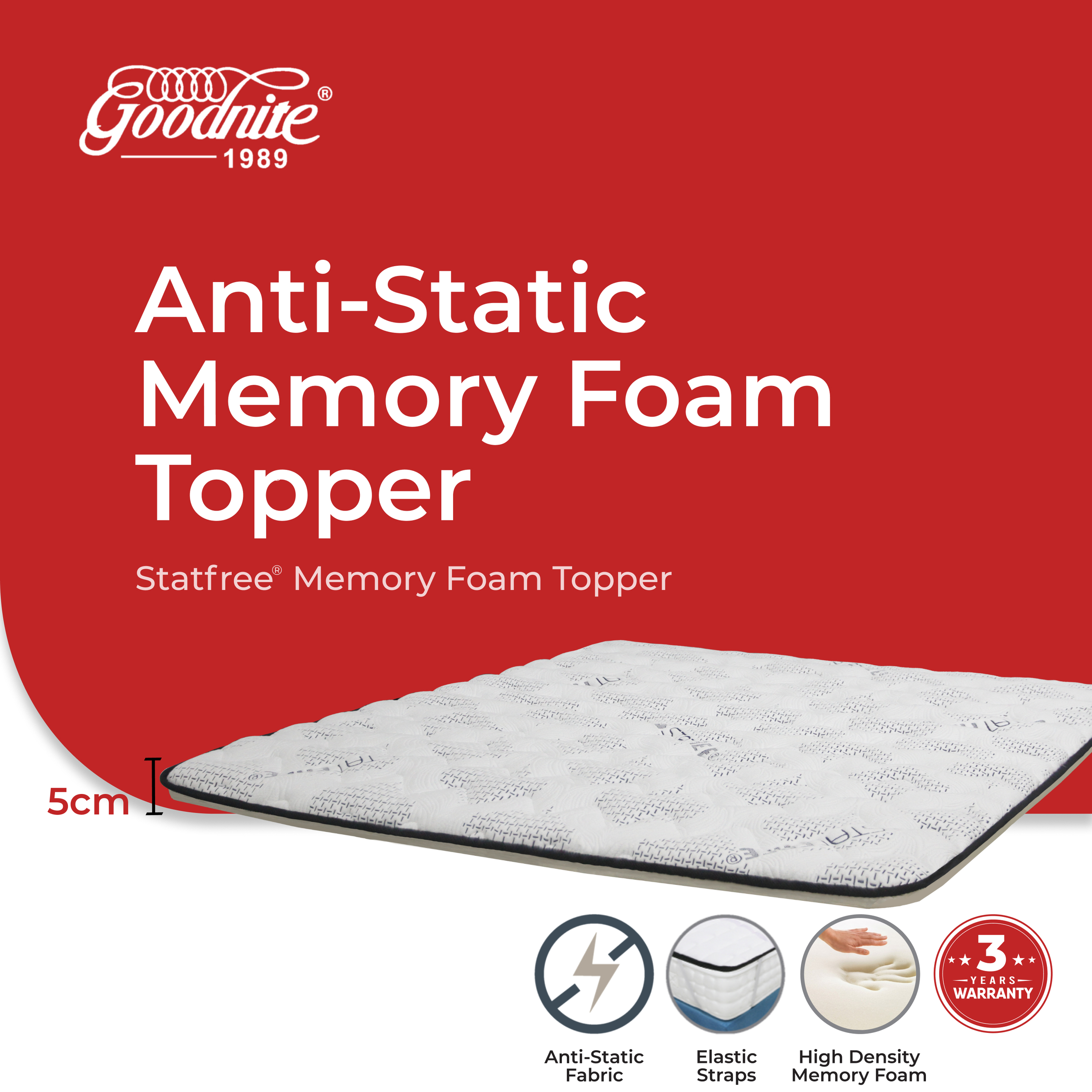 Statfree Memory Foam Topper M