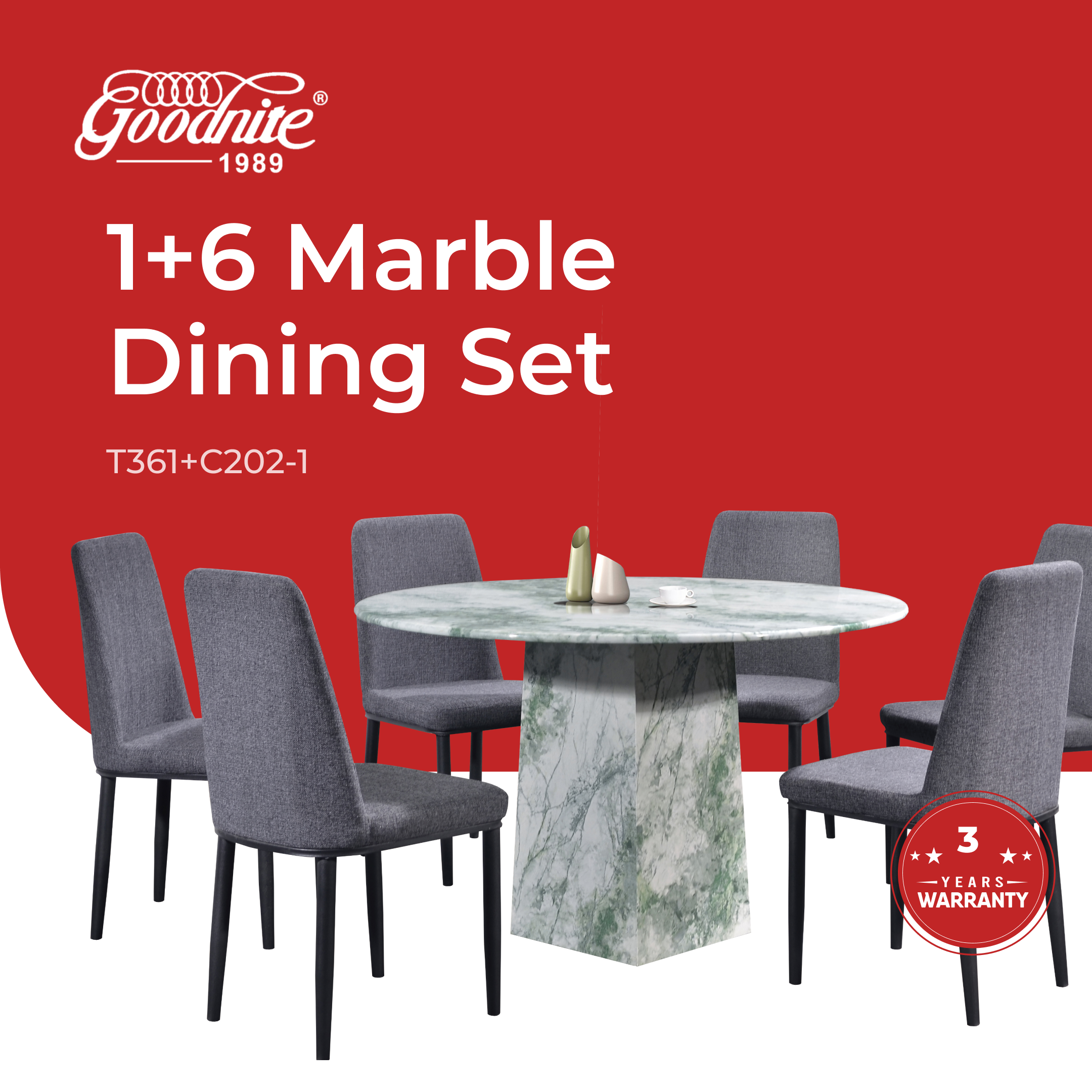 Marble Dining Set -T361+C202-1_01