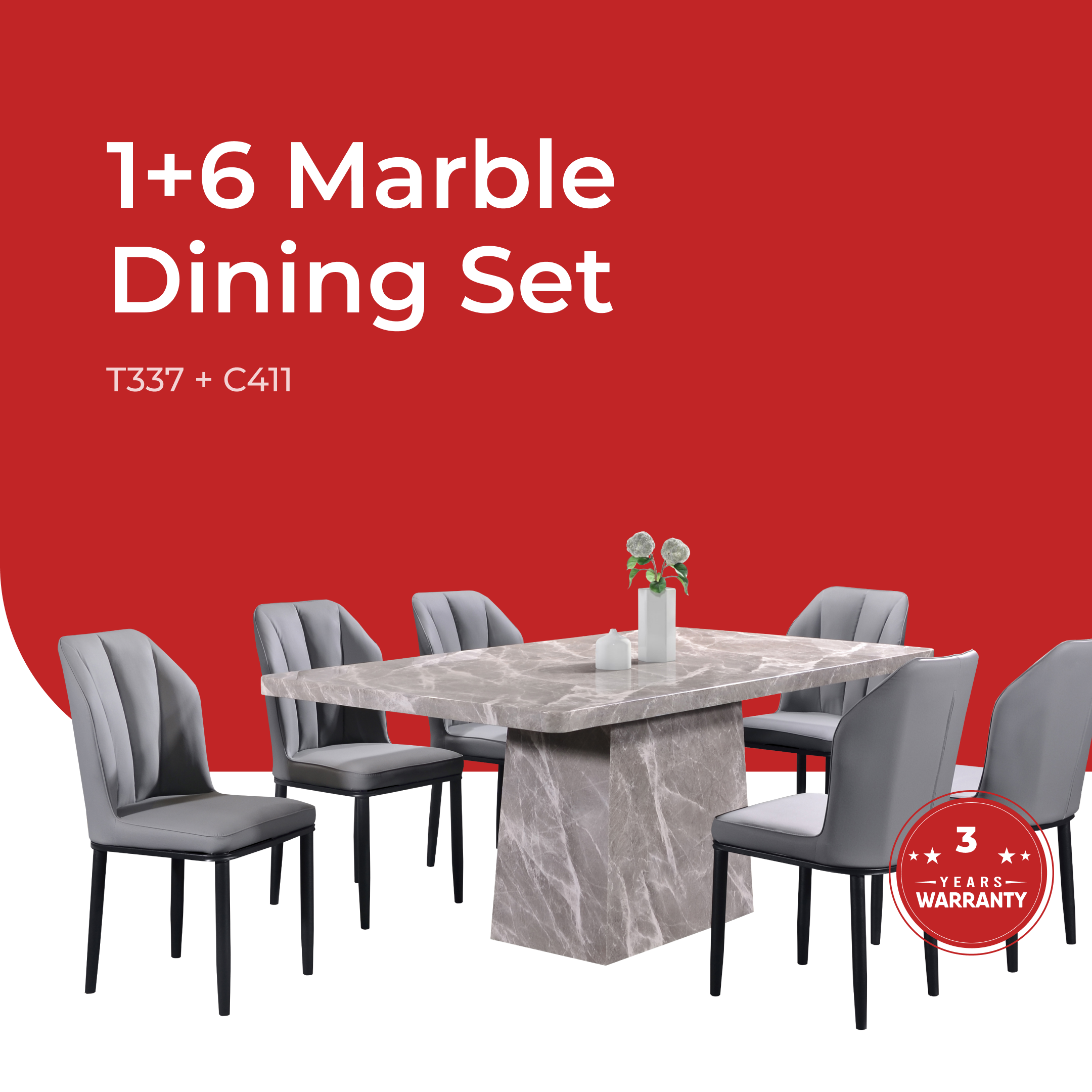 Marble Dining Set -T337+C411